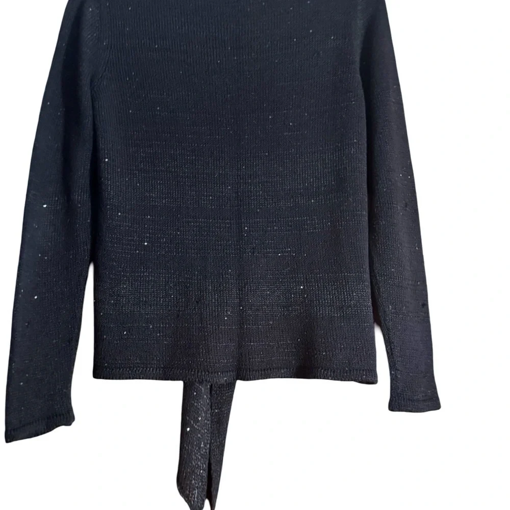Ann Taylor Factory Black Tie-Front Sweater